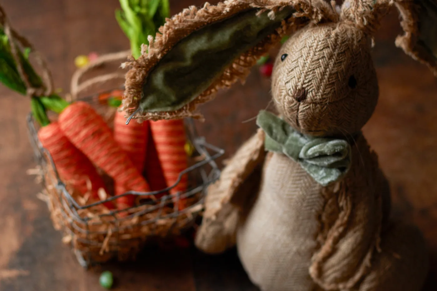 Linen Bunny with Bow